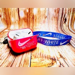 Nike OFF WHITE design Protective case for AirPods Pro (2019)- Magenta